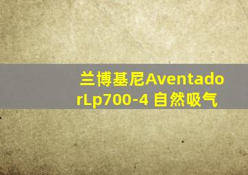 兰博基尼AventadorLp700-4 自然吸气